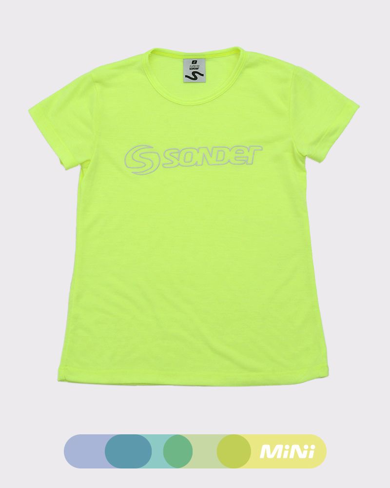 Remera de niña  de jersey amarillo flúo