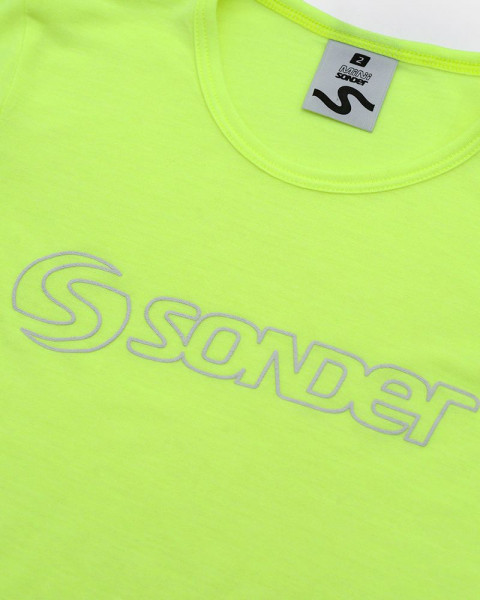 Remera de niña  de jersey amarillo flúo