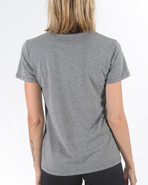 Remera de jersey gris melange con estampa
