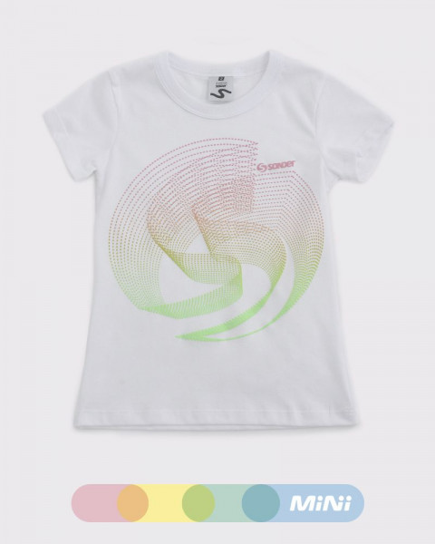 Remera de niña de jersey blanca con estampa