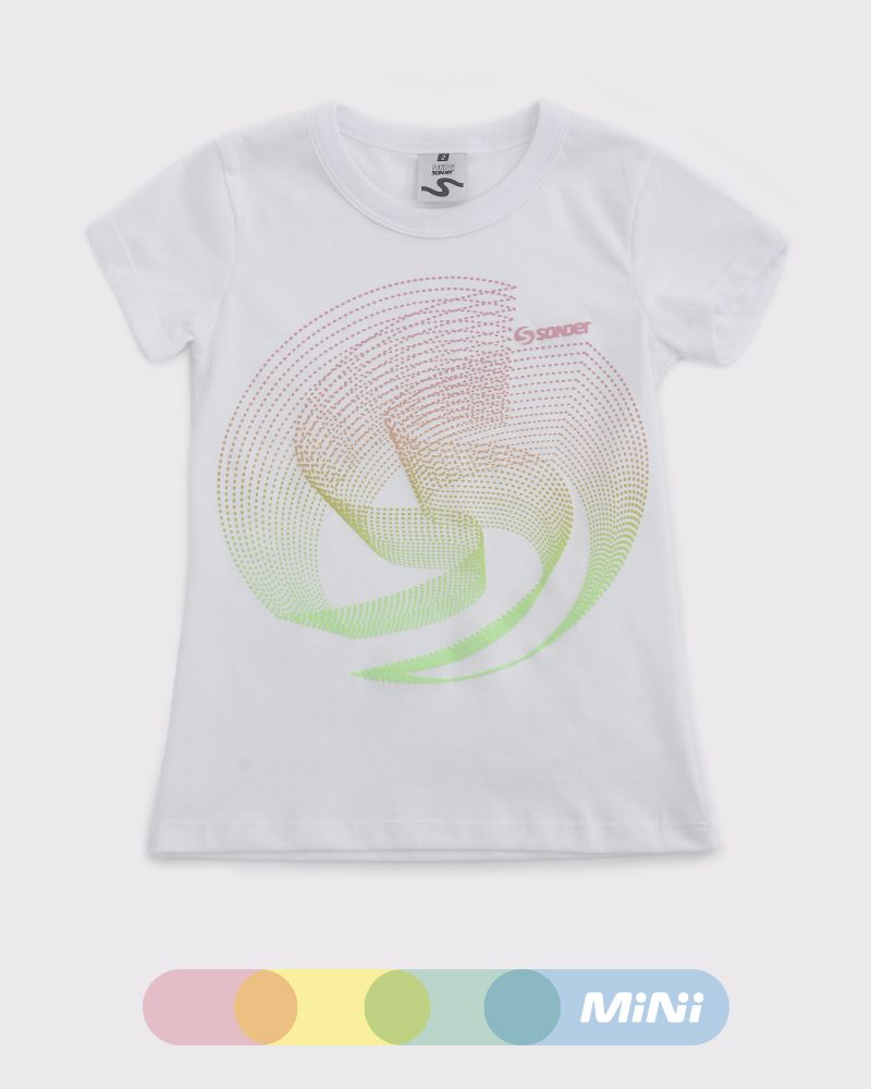 Remera de niña de jersey blanca con estampa