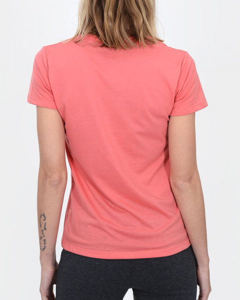 Remera de jersey rojo coral con estampa