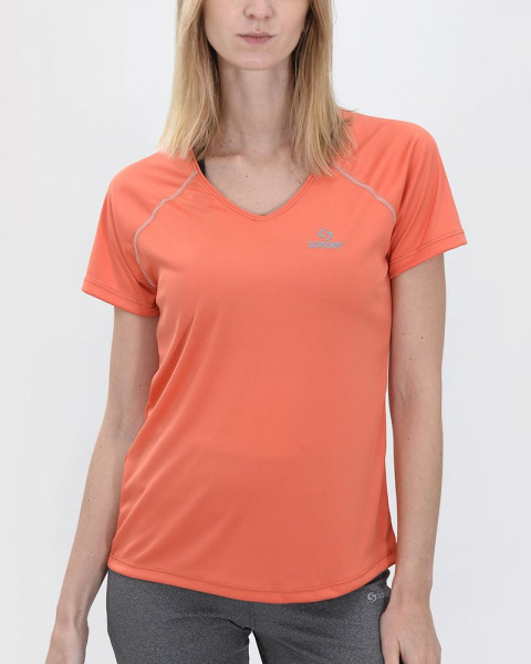 Remera de poliéster liso naranja