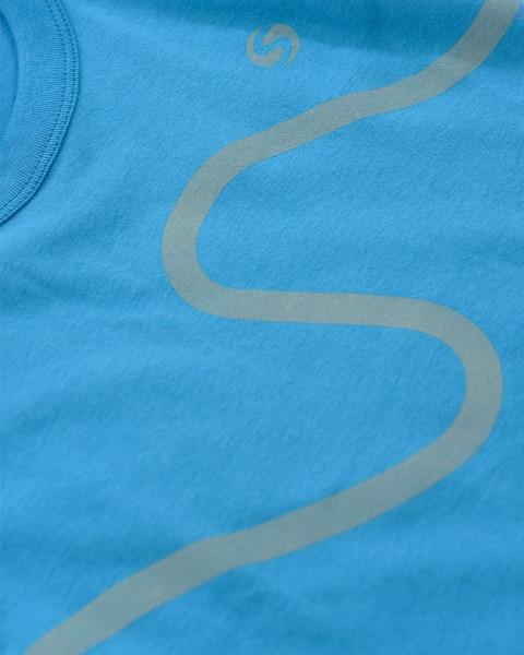 Remera de niña de jersey azul francia