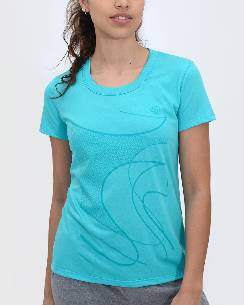 Remera de jersey liviano turquesa