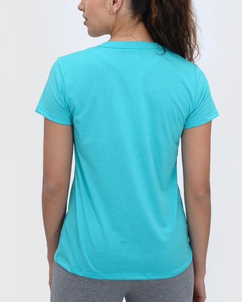 Remera de jersey liviano turquesa