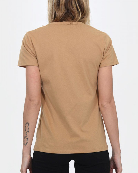 Remera de jersey de algodón camel