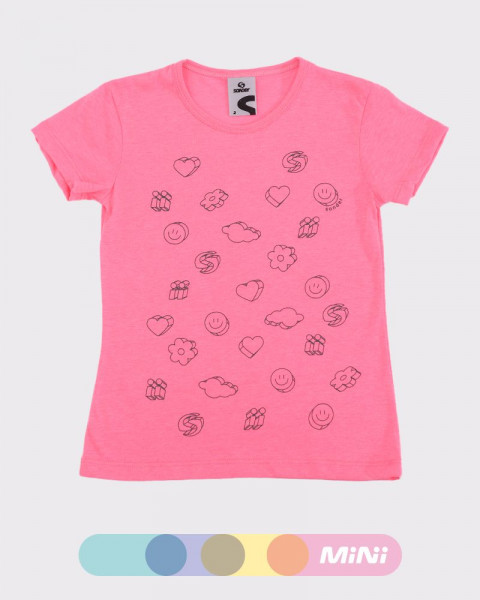Remera de niña de jersey fucsia