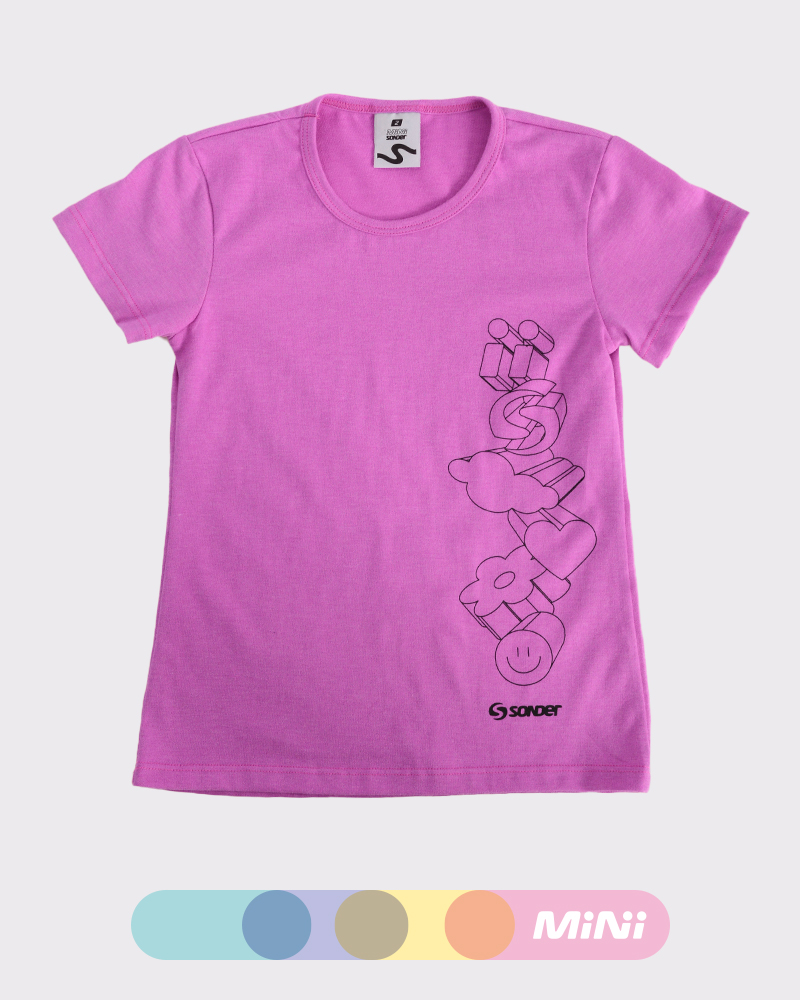 Remera de niña de jersey magenta con estampa 3D