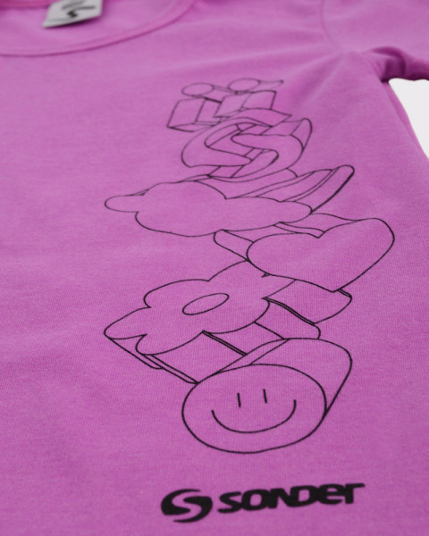 Remera de niña de jersey magenta con estampa 3D