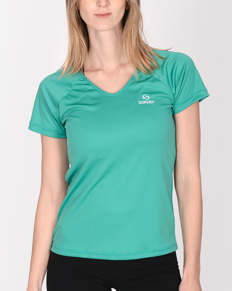 Remera clásica de poliéster liviano Verde Mineral