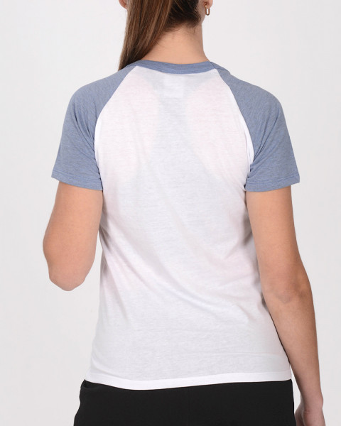 Remera de jersey blanca combinada con mangas melange