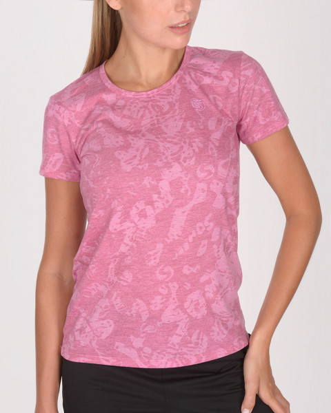 Remera de jersey estampado Senda Fucsia