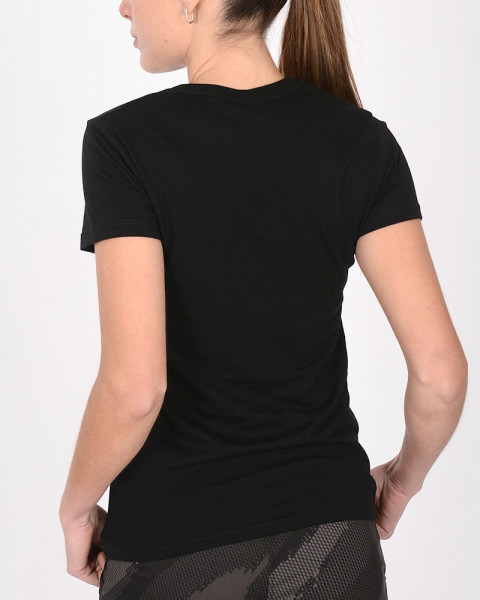 Remera de jersey negro con estampa