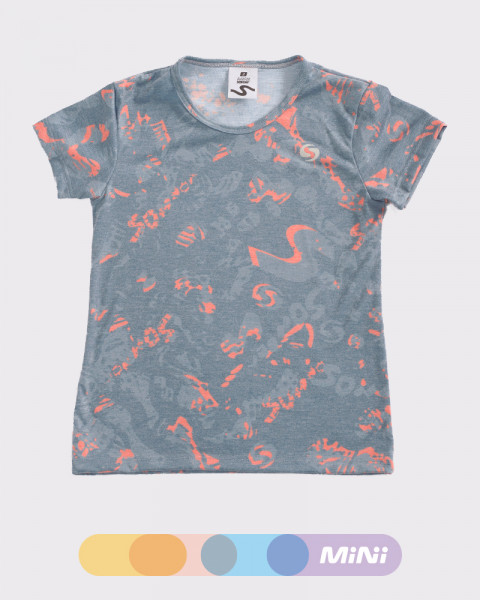 Remera de niña de jersey estampada Senda Naranja