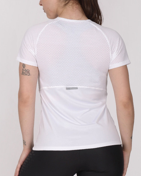 Remera clásica de poliéster Neodry blanco combinado