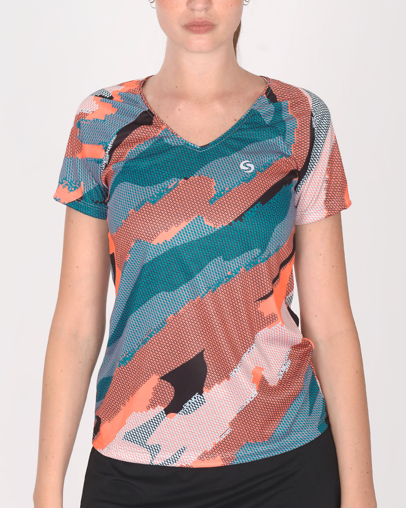 Remera clásica de poliéster NEODRY estampado Tramo Color