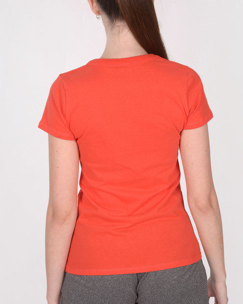 Remera clásica de jersey rojo coral