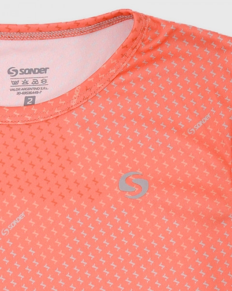 Remera de niña de poliéster NEODRY estampado Ritmo Coral