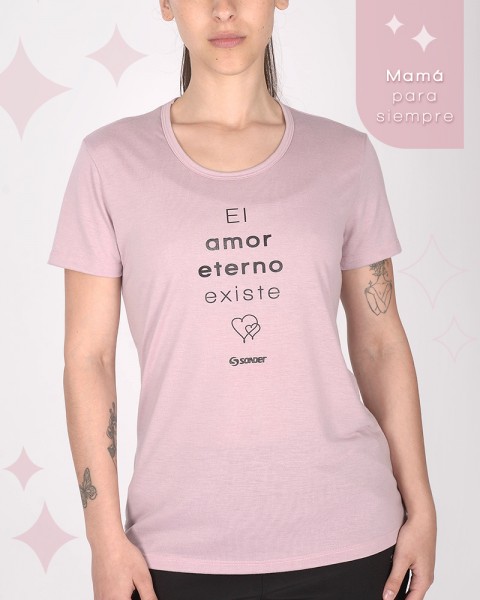 Remera clásica rosa viejo El amor eterno existe