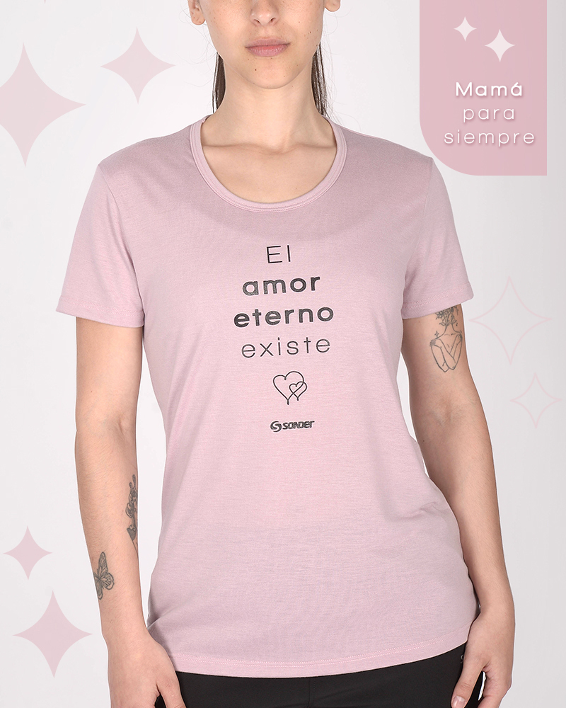 Remera clásica rosa viejo El amor eterno existe