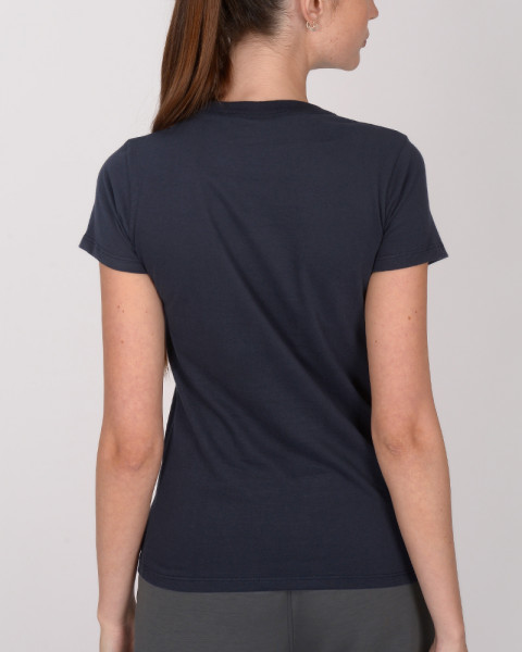 Remera de jersey azul marino con estampa