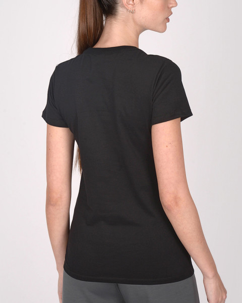 Remera de jersey negro con estampa