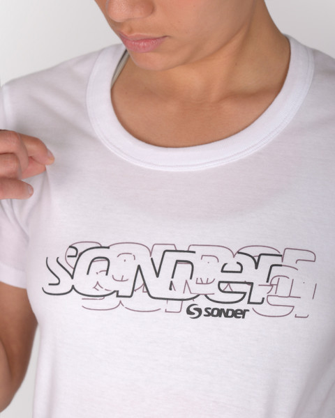 Remera de jersey blanca con estampa