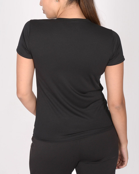 Remera de poliéster Neodry negro con estampa