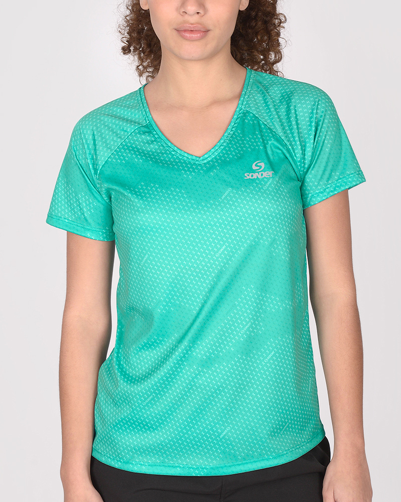 Remera de poliéster NEODRY estampado Ritmo Acqua