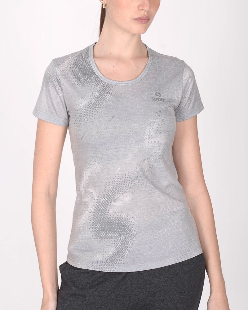 Remera clásica de jersey estampado Nexo Gris