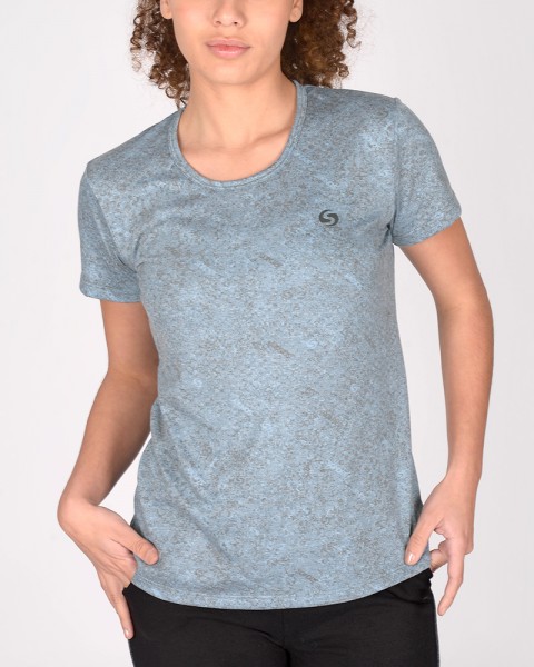 Remera clásica de jersey estampado granizado azul