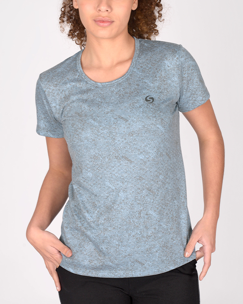 Remera clásica de jersey estampado granizado azul