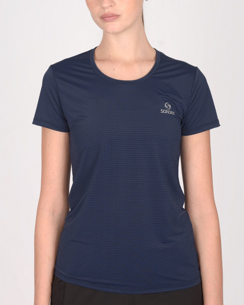 Remera de poliéster tramado azul marino