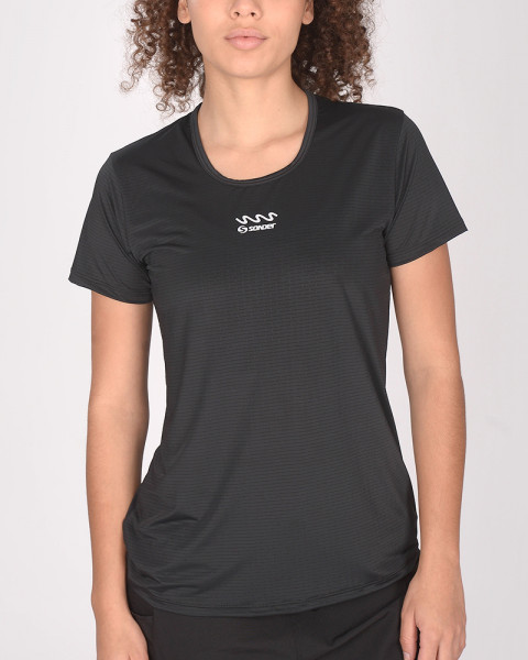 Remera clásica de poliéster tramado negra