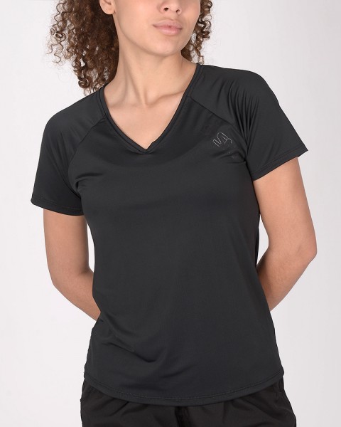 Remera clásica de poliéster calado negro