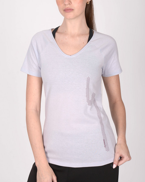 Remera escote en V de jersey Lila
