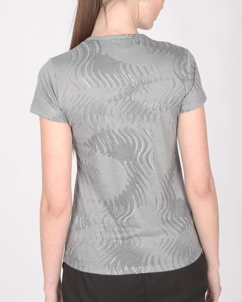 Remera de jersey estampado cauce gris