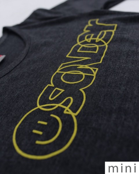 Remera  de niña de jersey gris melange oscuro
