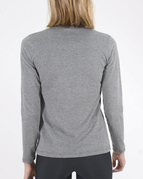 Remera de jersey gris melange oscuro