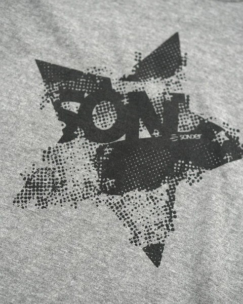 Remera de niña de jersey gris melange oscuro