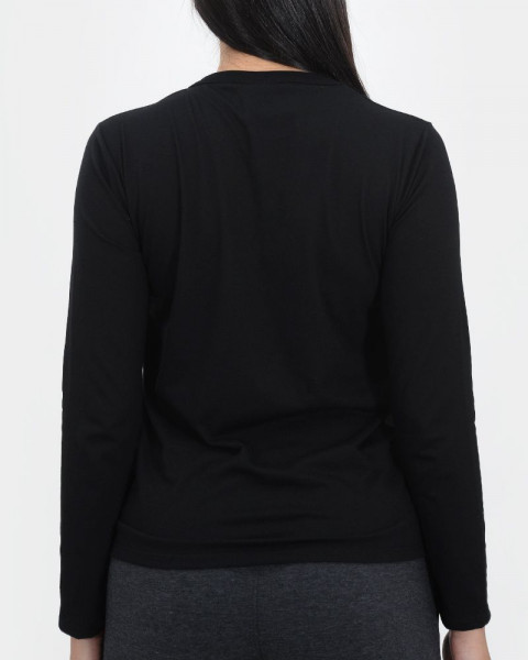 Remera de jersey liviano negro con estampa