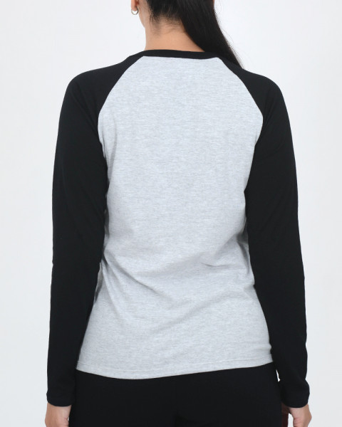 Remera de jersey gris melange combinada