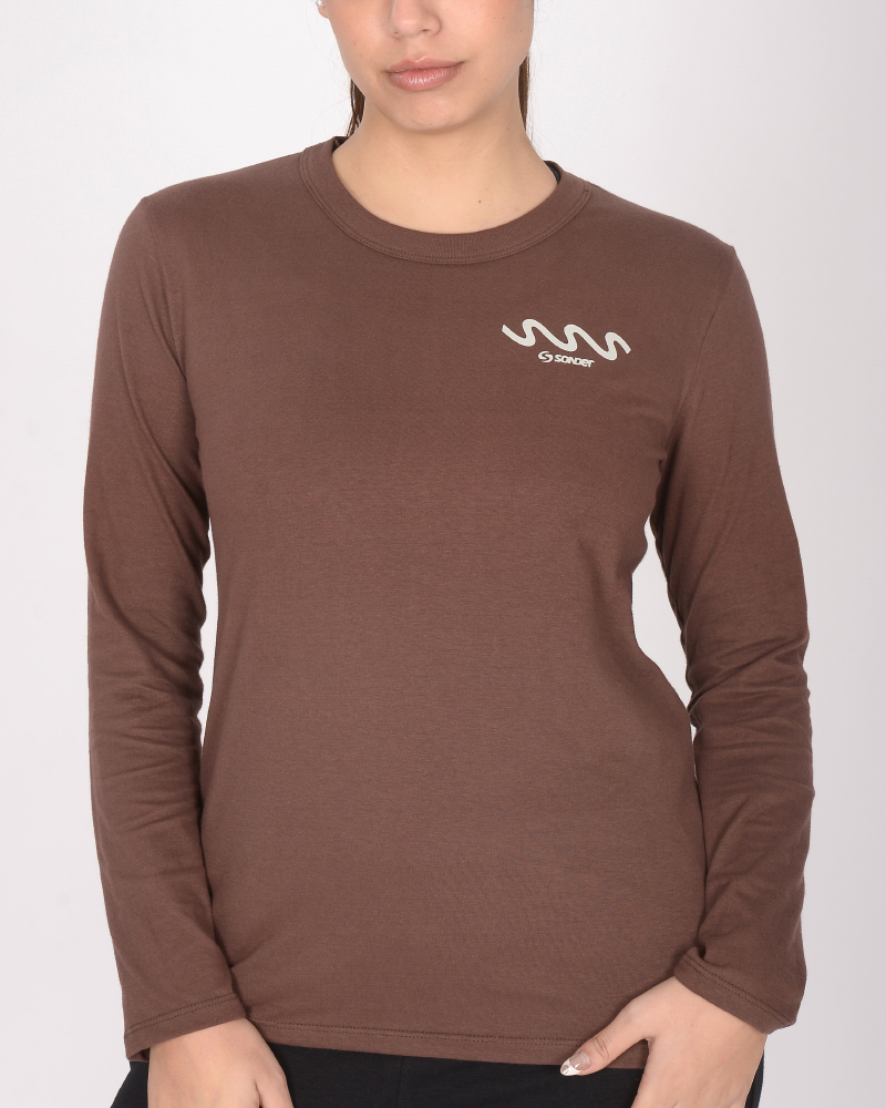 Remera mangas largas de jersey color Habano