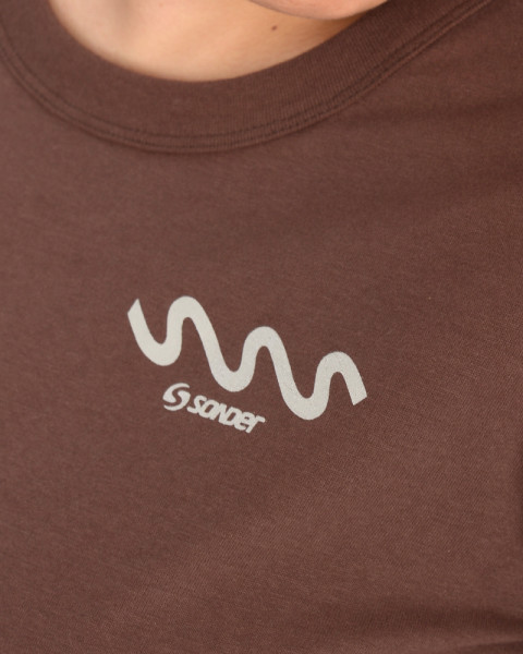 Remera mangas largas de jersey color Habano