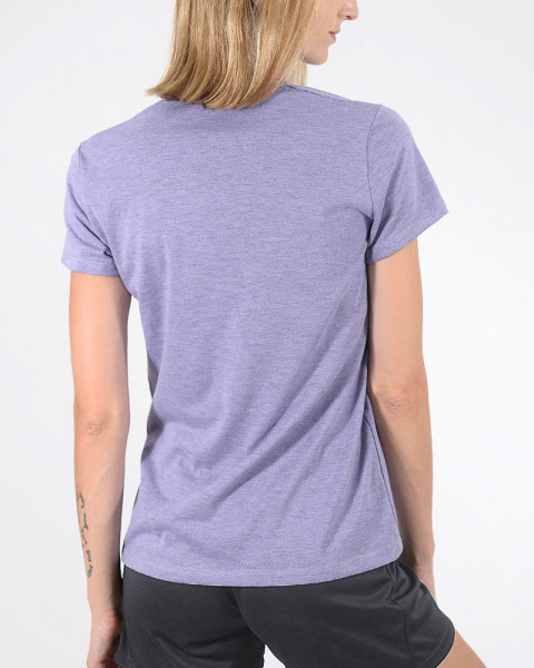 Remera escote en U de jersey lila melange