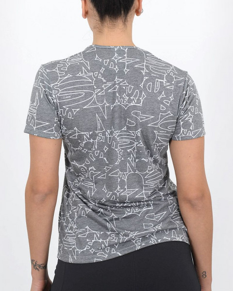 Remera escote en U de jersey estampado sonder melange