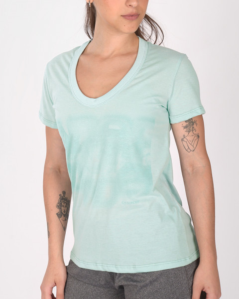 Remera clásica de jersey aqualino con estampa