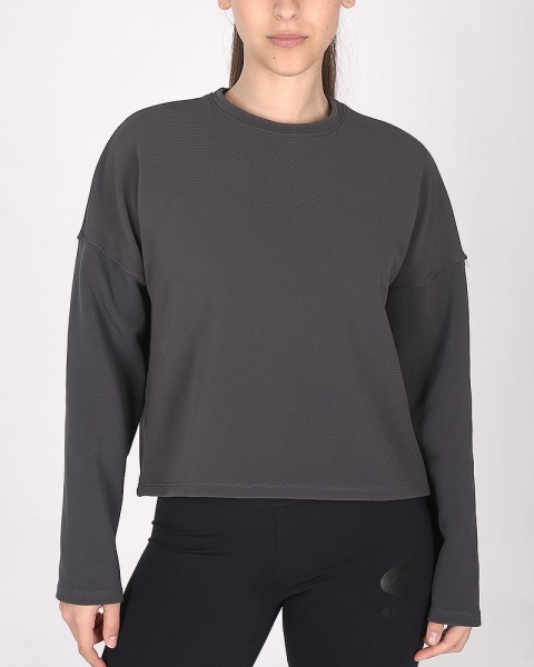 Buzo de ottoman elastizado gris oscuro