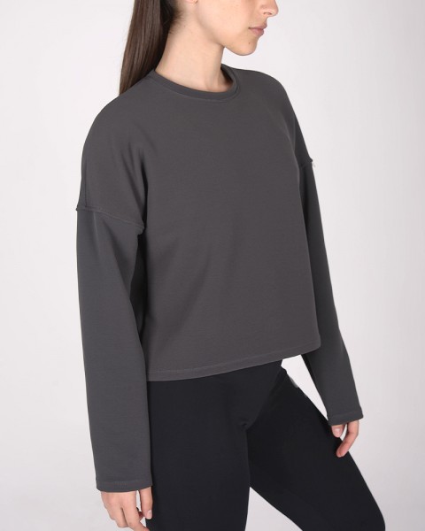 Buzo de ottoman elastizado gris oscuro